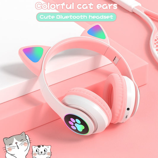 Cute Pink Cat Headphones