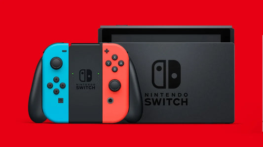 Nintendo Switch Extended Battery Life With Neon Blue And Neon Red Joy‑Con